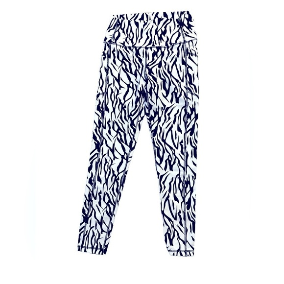 Zyia Active Safari Pocket Brilliant Zebra Hi-Rise 7/8 Compression Size 6-8 - Picture 4 of 9